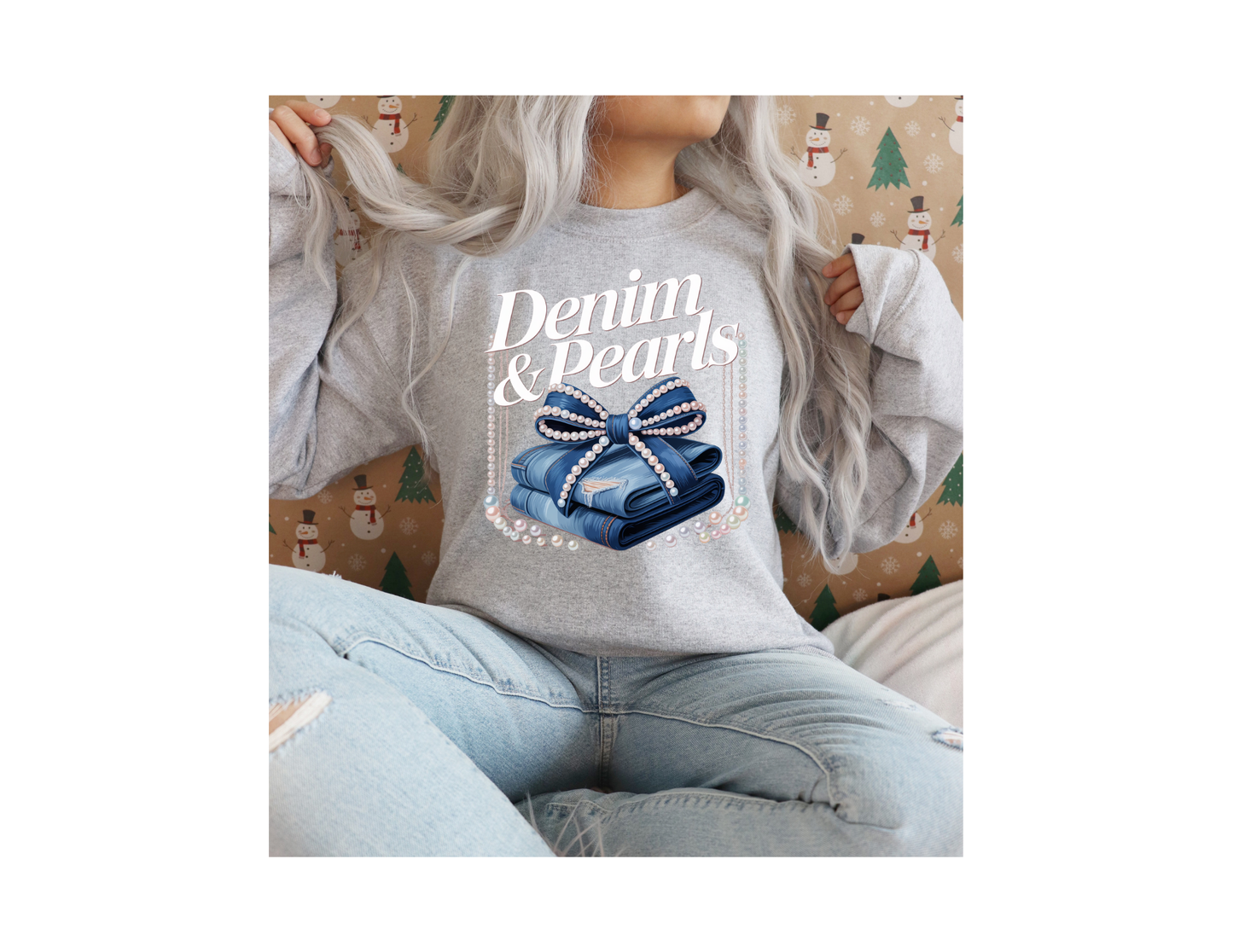 DEMIN & PEARLS SWEATER SWING ROPE