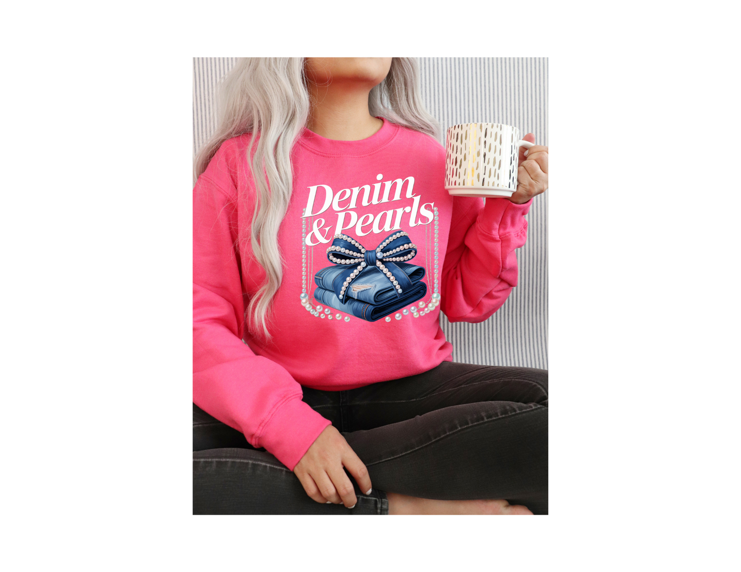 DEMIN & PEARLS SWEATER SWING ROPE