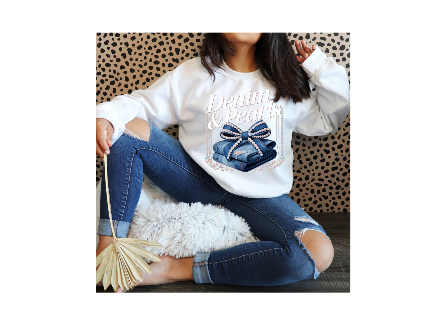 DEMIN & PEARLS SWEATER SWING ROPE