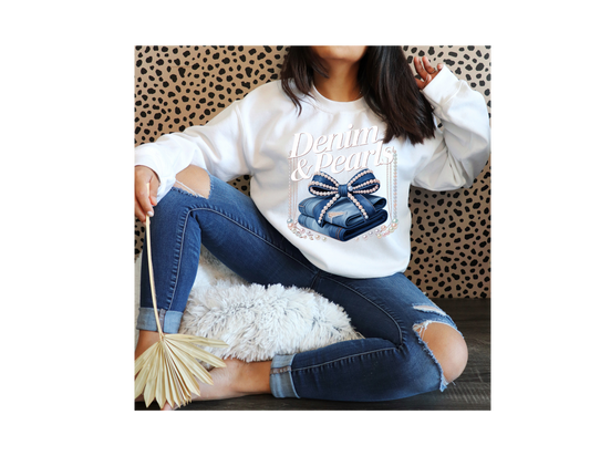 DEMIN & PEARLS SWEATSHIRT SWING ROPE
