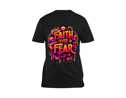 FAITH OVER FEAR CROSS CENTER T-SHIRT
