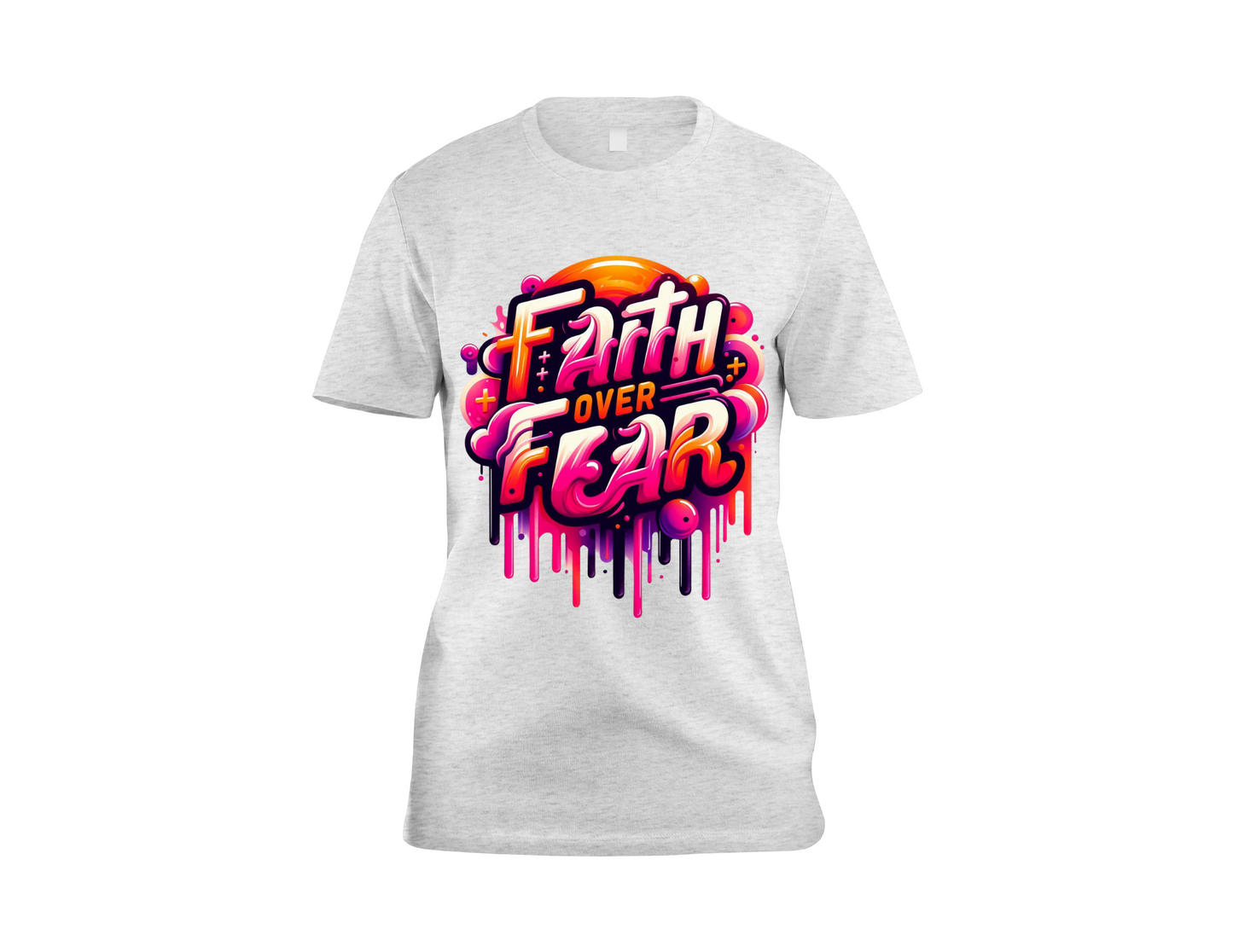 FAITH OVER FEAR CROSS ON THE SIDE T-SHIRT