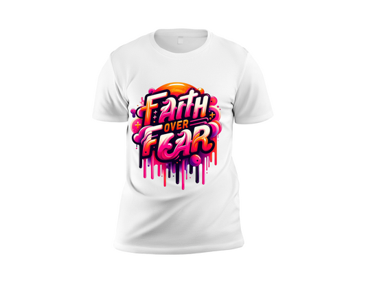 FAITH OVER FEAR CROSS ON THE SIDE T-SHIRT
