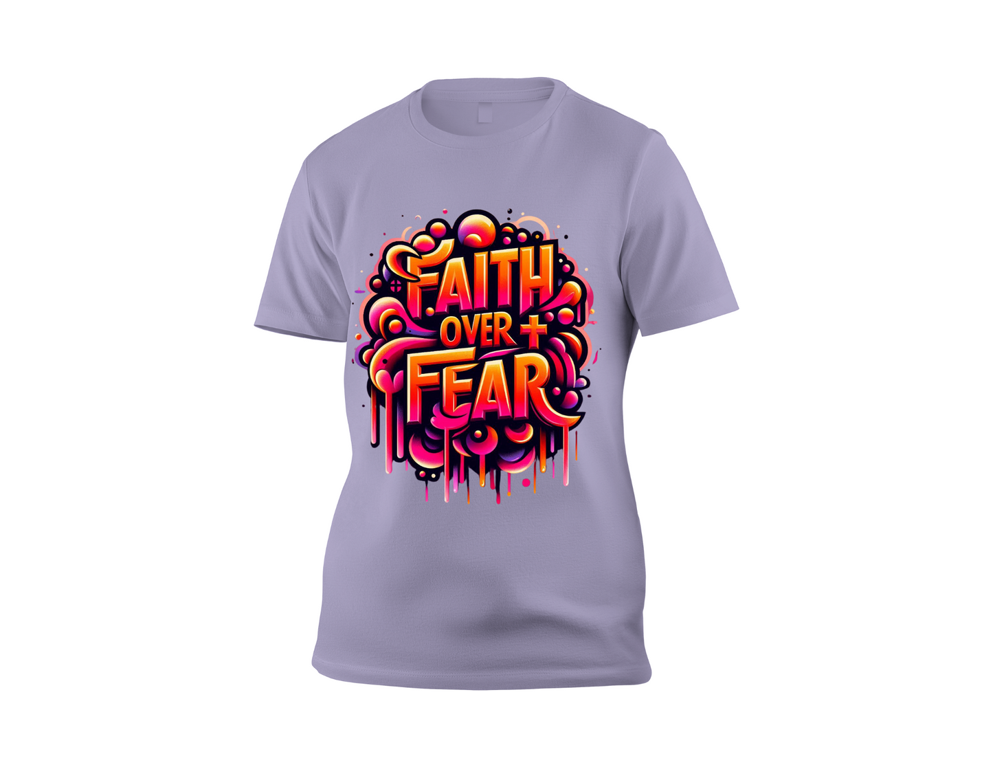 FAITH OVER FEAR CROSS CENTER T-SHIRT
