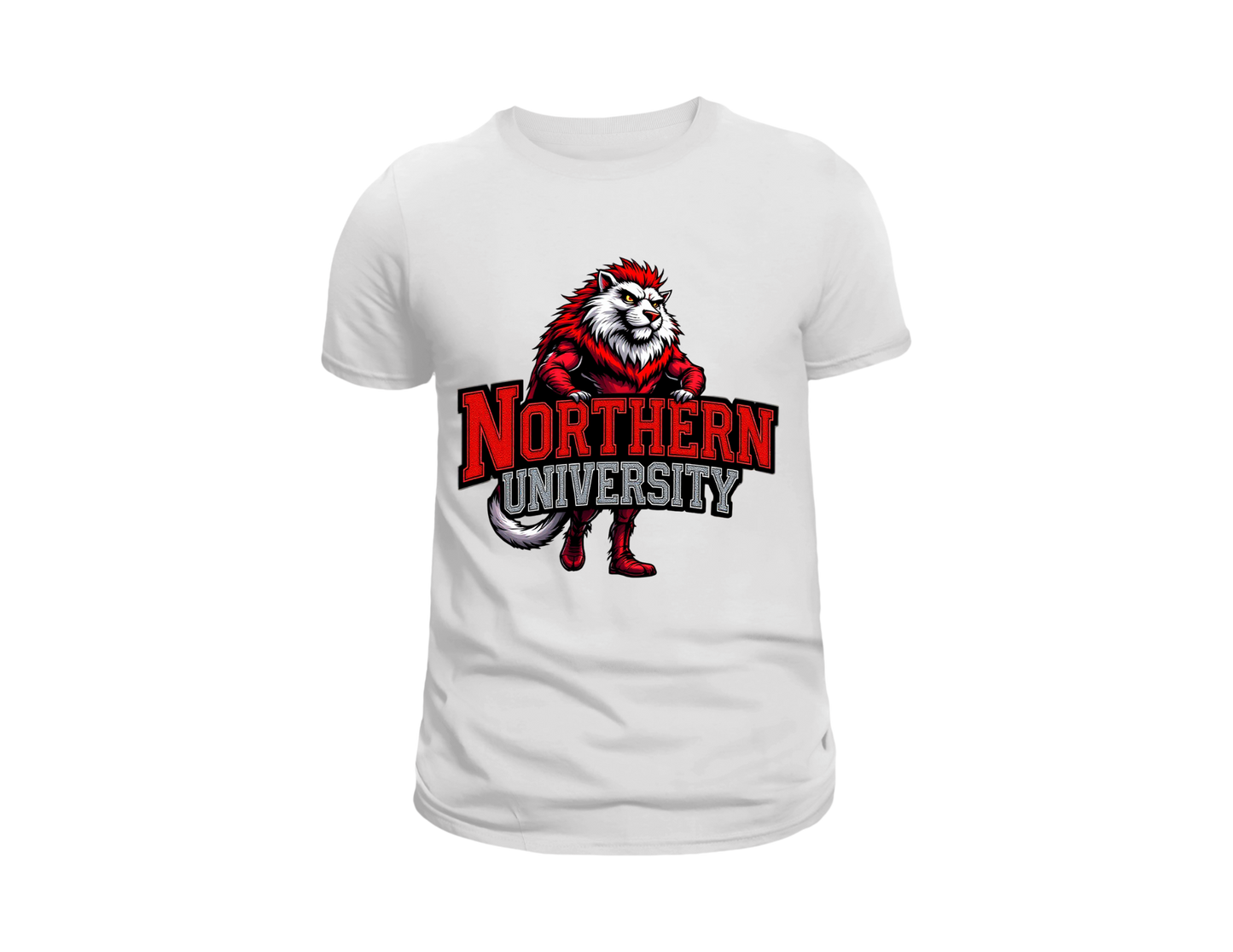 NORTHERN UNIVERSITY T-SHIRT RED AND BLACK