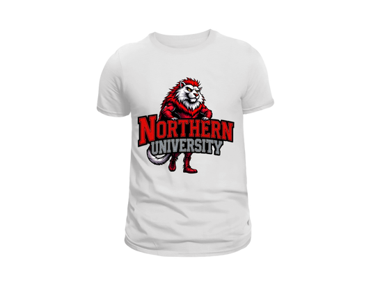 NORTHERN UNIVERSITY T-SHIRT RED AND BLACK