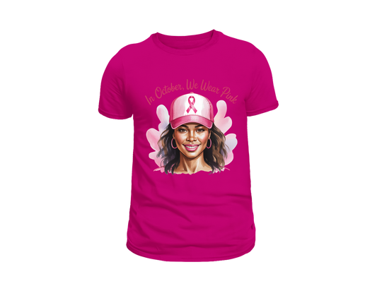 IN OCTOBER WE WEAR PINK T-SHIRT CANCER AWARENESS