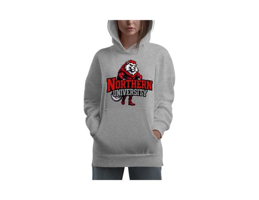 NORTHERN UNIVERSITY RED AND WHITE HOODIE