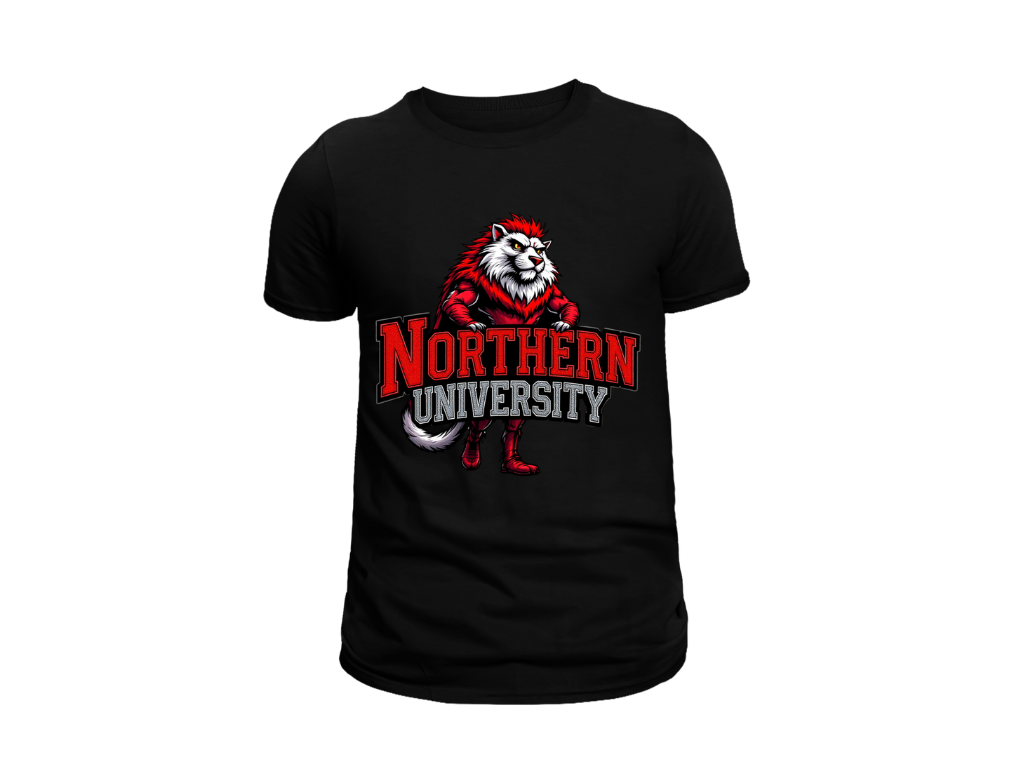 NORTHERN UNIVERSITY T-SHIRT RED AND BLACK