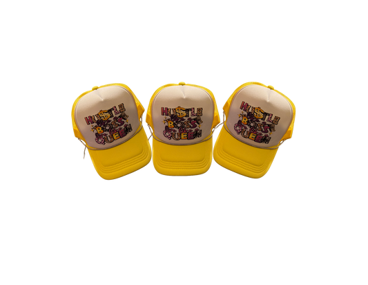 YELLOW HUSTLE BOSS TRUCKER HAT