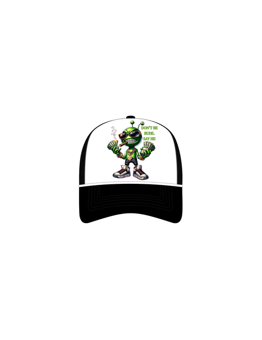 DON'T BE RUDE ALIENWARE TRUCKERS HAT