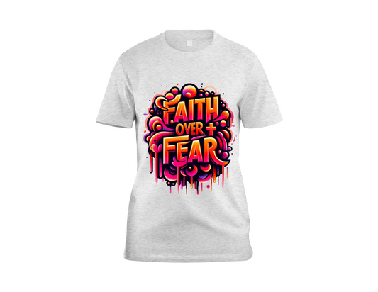 FAITH OVER FEAR CROSS CENTER T-SHIRT