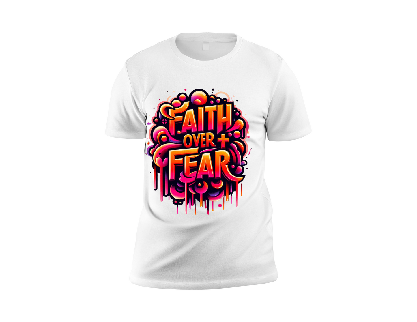 FAITH OVER FEAR CROSS CENTER T-SHIRT